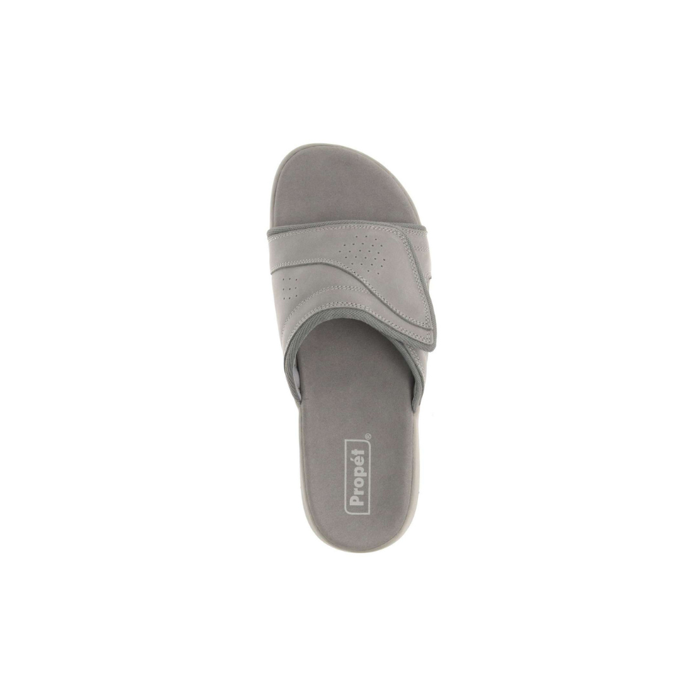 Propét Emerson Men's Adjustable Slide Sandals - Grey