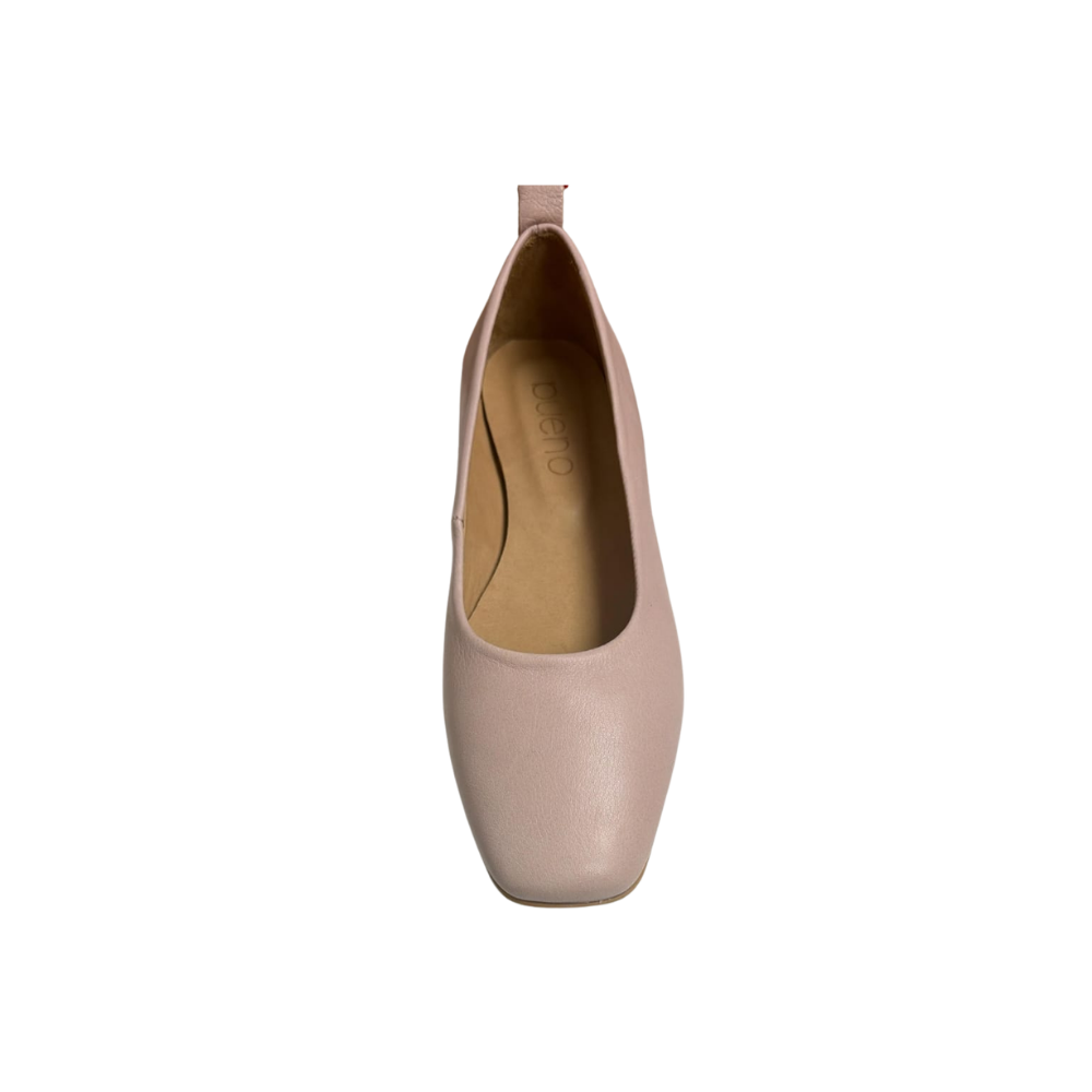 Bueno Women's Elizabeth Leather Square-Toe Ballet Flats - Pale Pink