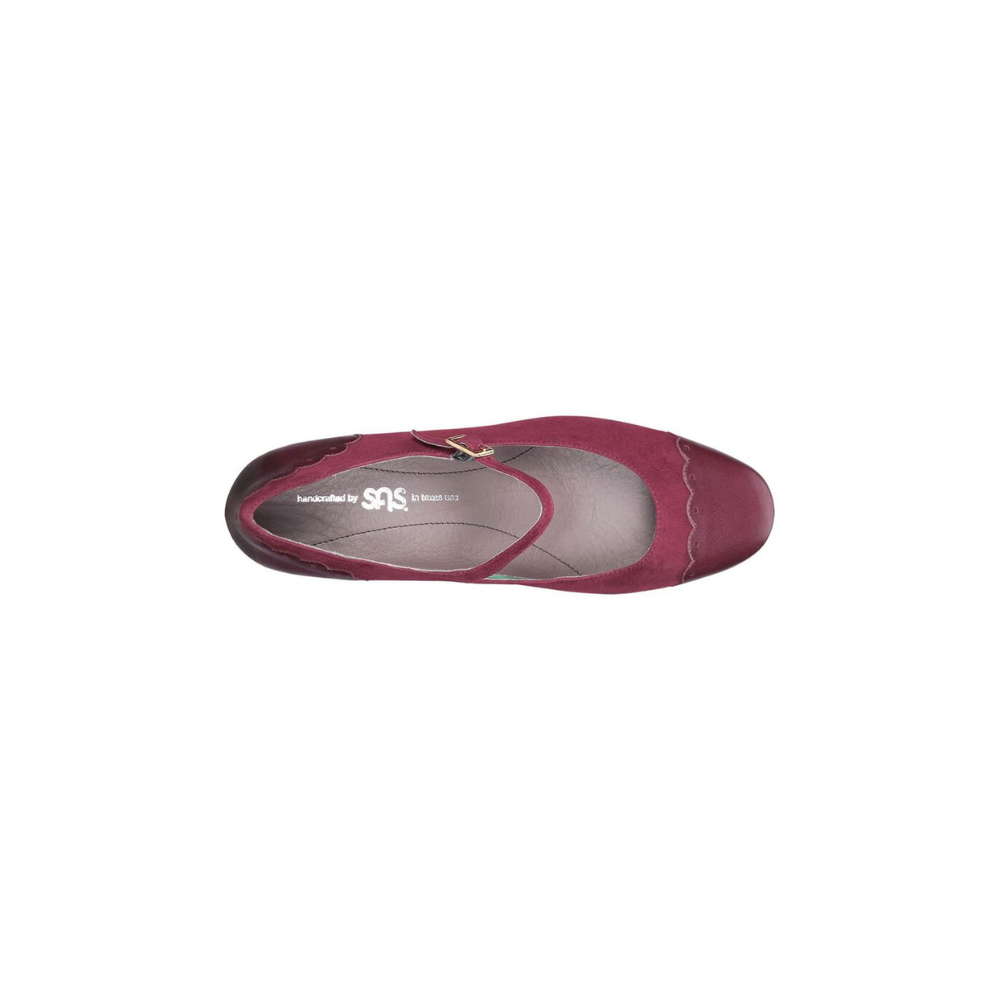 SAS Women's Cate Sandal - Comfort Adjustable Ankle Strap - Bordo