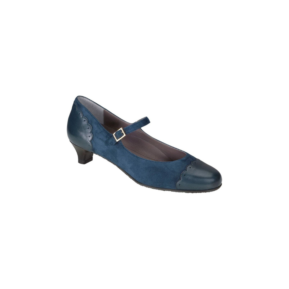 SAS Women's Cate Sandal - Comfort Adjustable Ankle Strap - Navy