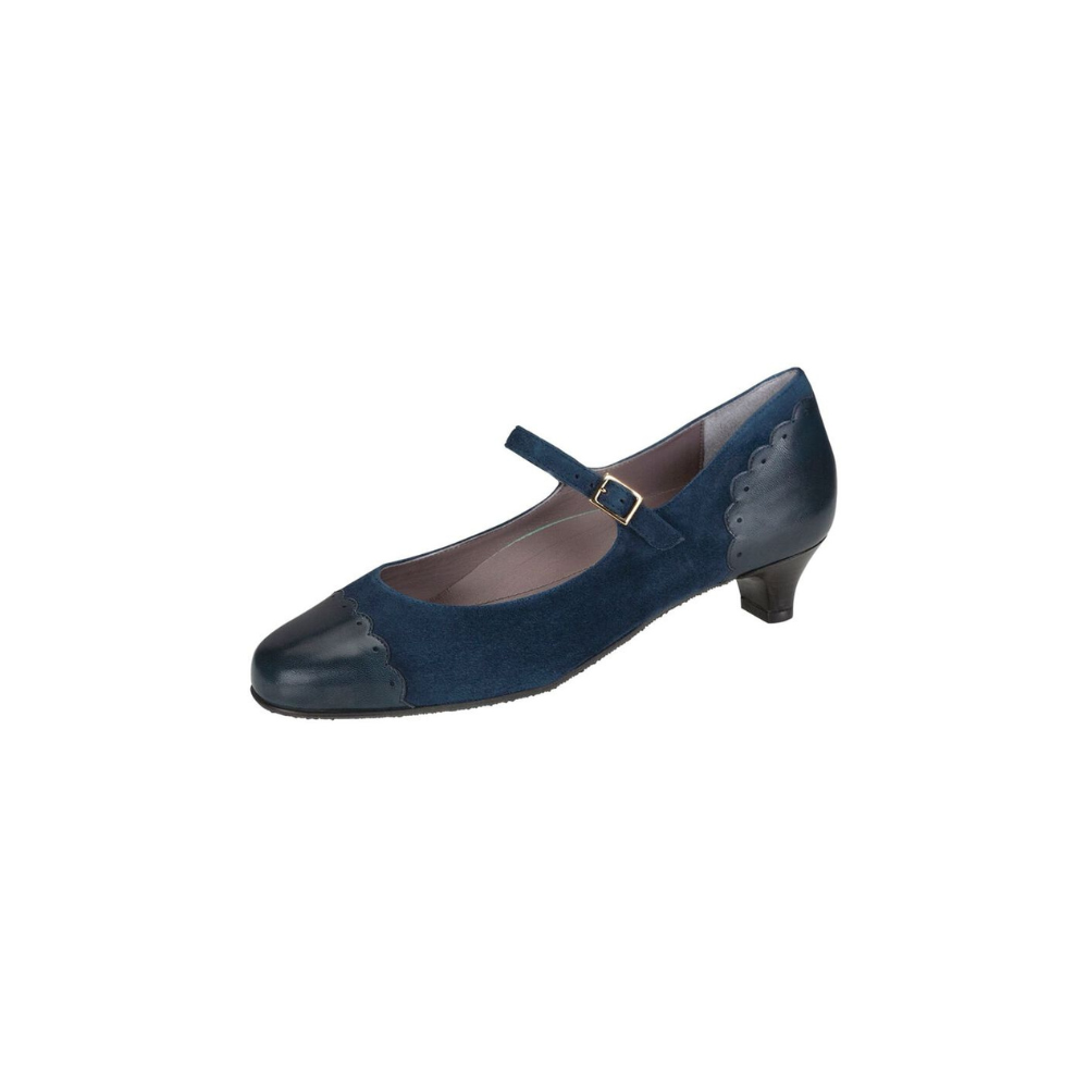SAS Women's Cate Sandal - Comfort Adjustable Ankle Strap - Navy