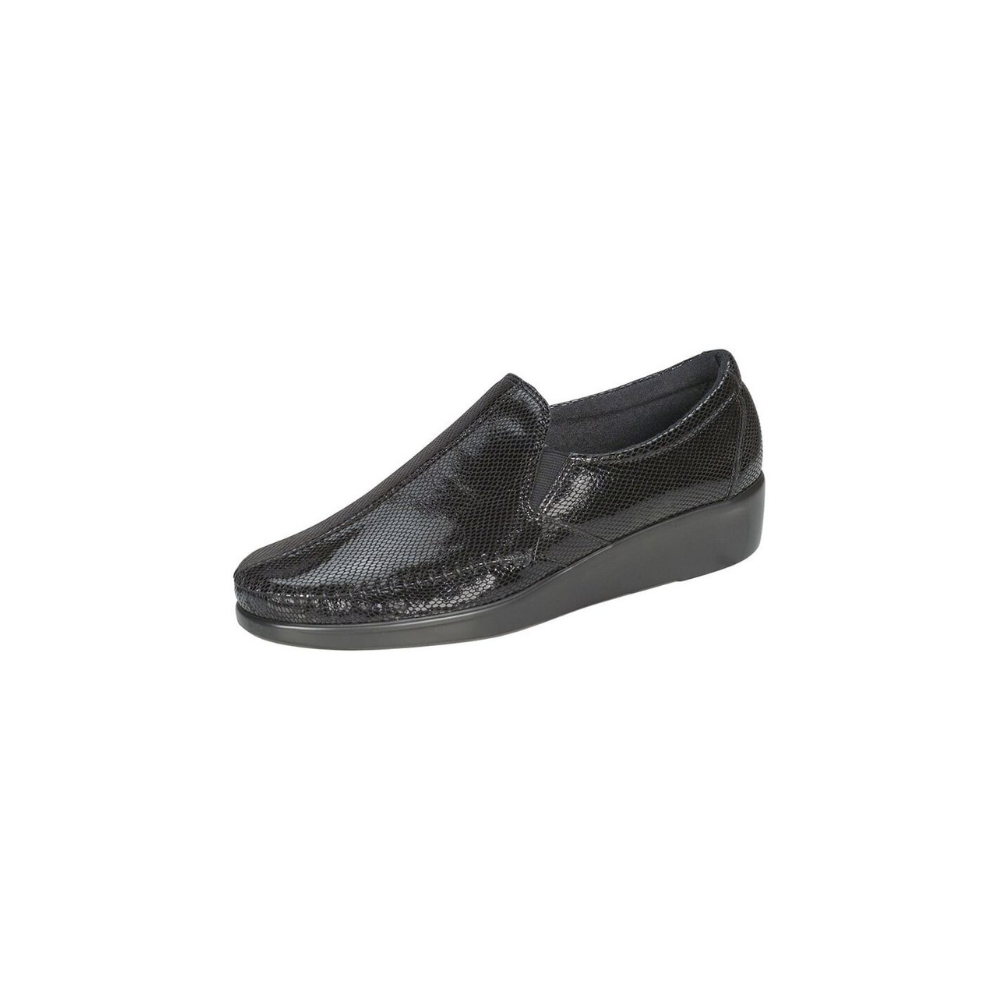 SAS Women's Dream - Leather Comfort Slip-On Loafer - Black Snake