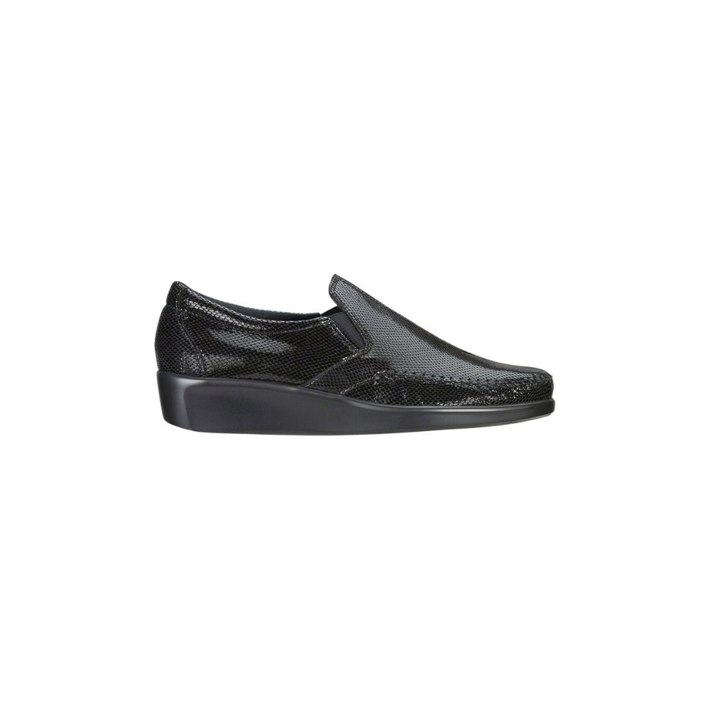 SAS Women's Dream - Leather Comfort Slip-On Loafer - Black Snake