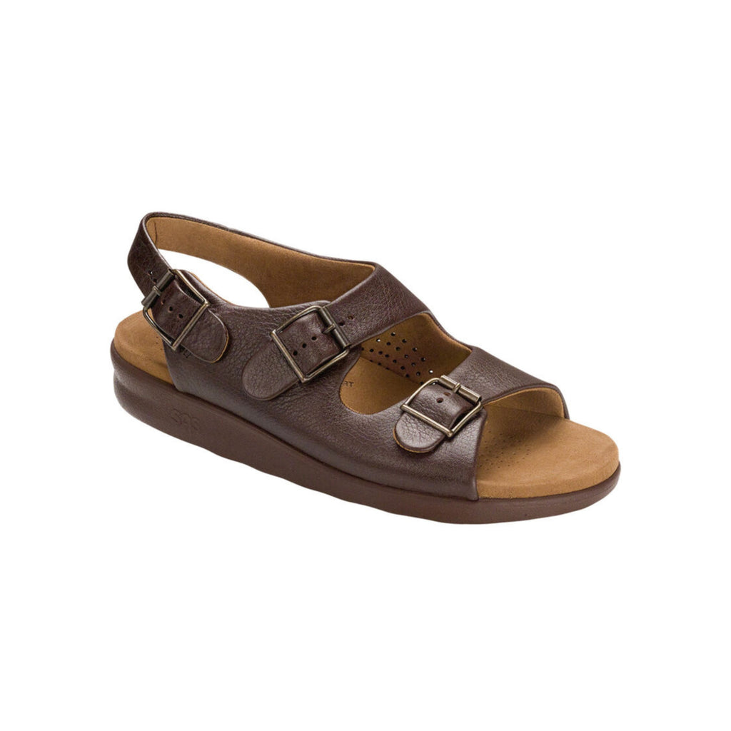 SAS Men's Bravo Triple-Strap Comfort Leather Sandal – Brown