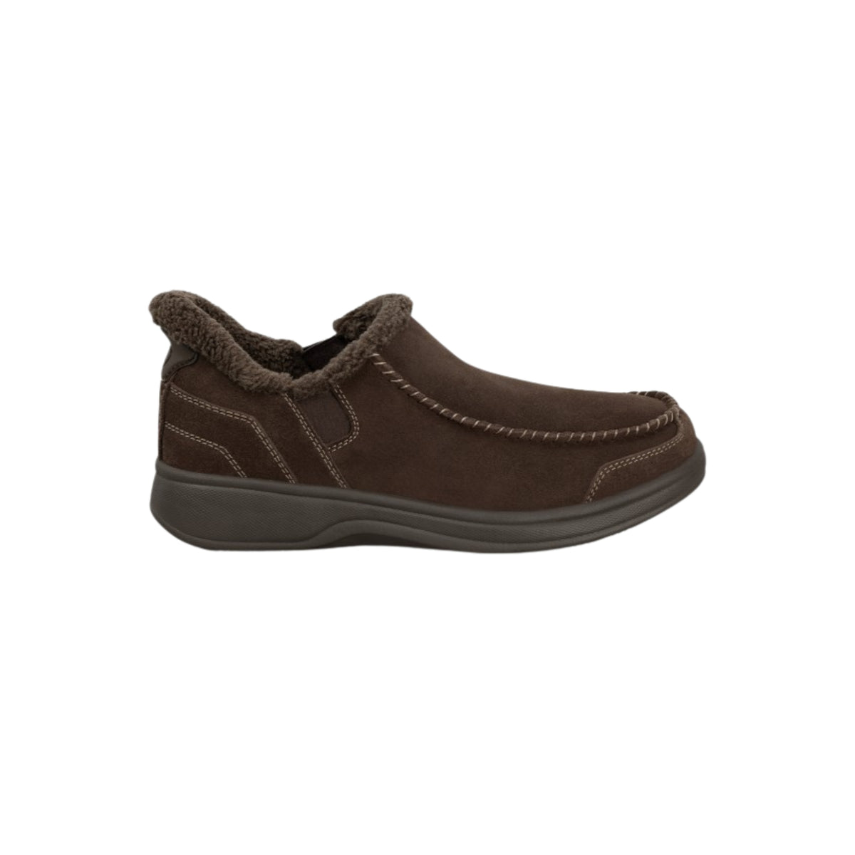 Orthofeet Men's Vito Hands-Free Suede Slipper-Shoe – Chocolate