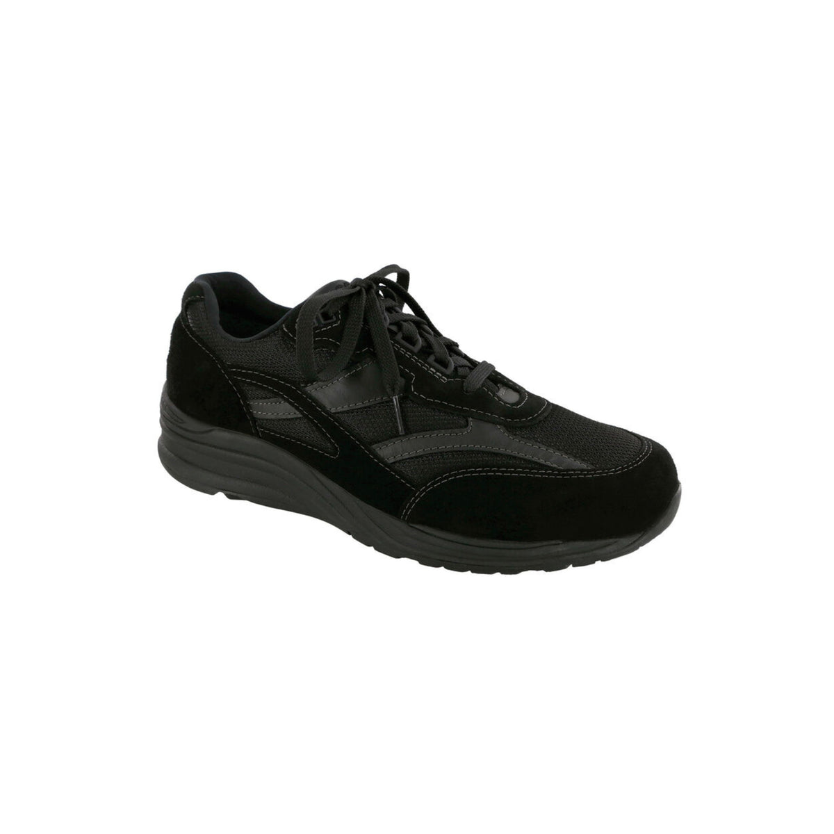 SAS Men's Journey Mesh Leather Active Walking Shoe – Black