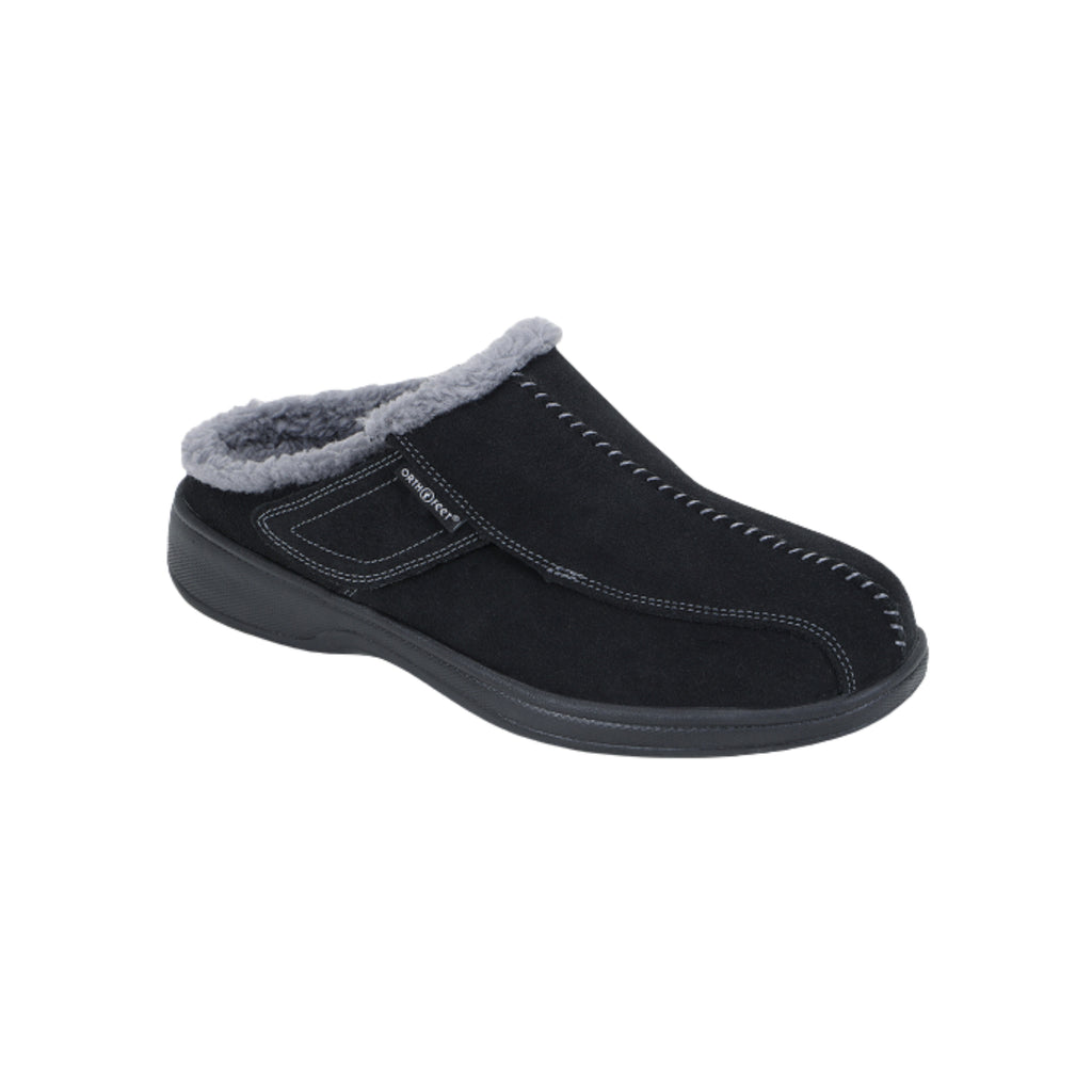 Orthofeet Men’s Asheville Custom Orthotic Compatible Slippers – Black