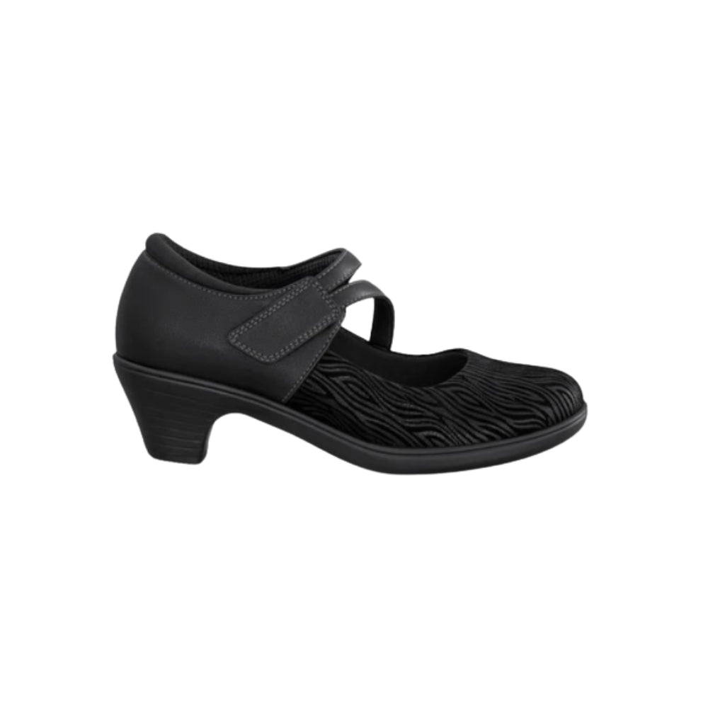 Orthofeet Women's Ella Arch Support Mary Jane Wedge Shoe - Black