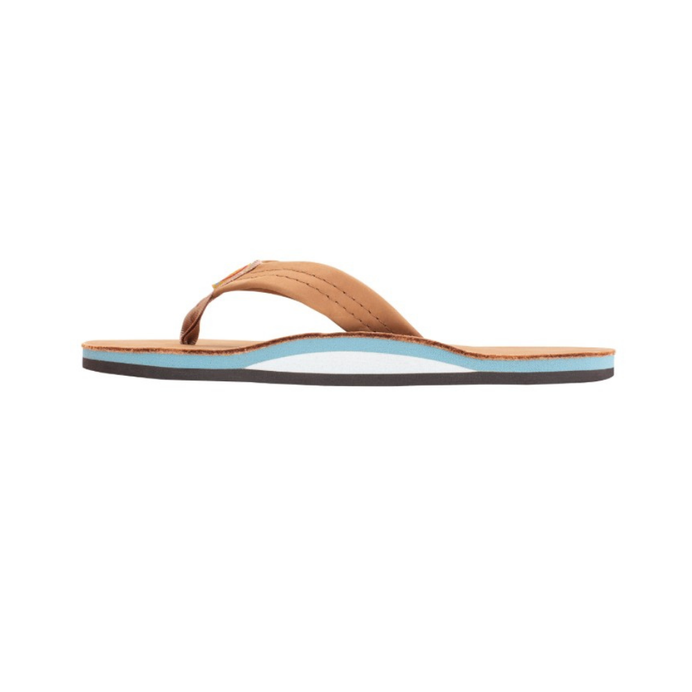 Rainbow Men's Single Layer Premier Leather Sandal - Tan & Blue