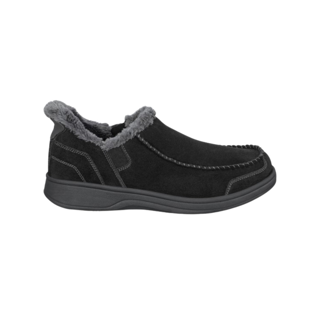 Orthofeet Vito Men's Hands-Free Suede Orthopedic Slipper Shoes - Black