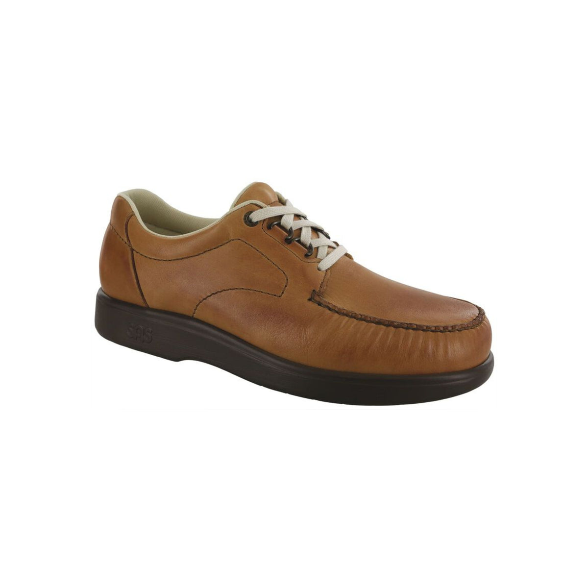 SAS Men's Bout Time Lux Leather Hand-Sewn Moccasin Shoe – Hazel