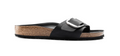 Birkenstock Madrid Big Buckle Oiled Leather Sandals - Black | Narrow