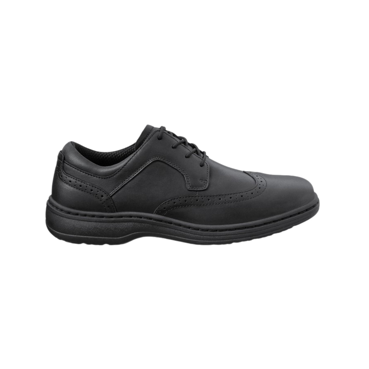 Orthofeet Men's Moreno Leather Orthotic Walking Shoes - Black