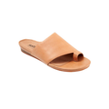 SoftWalk Corsica Women's Ruched Leather Toe-Loop Slide Sandal - Beige