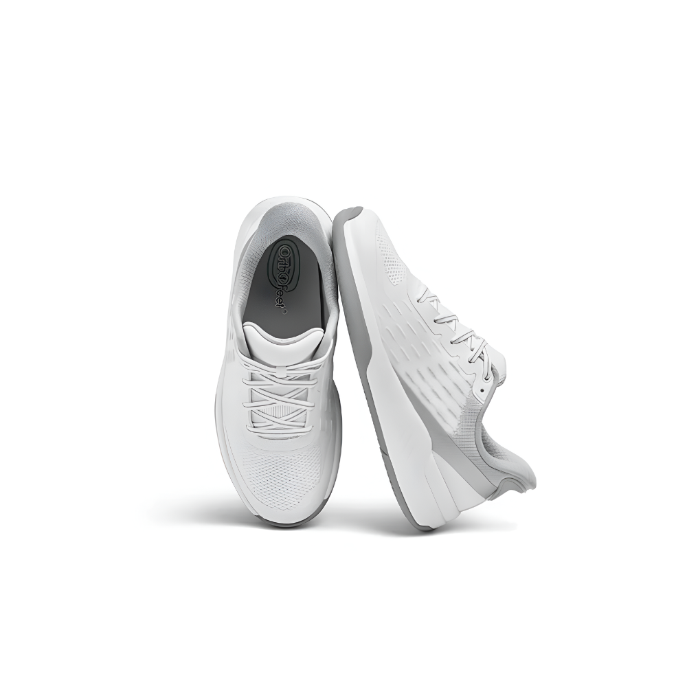 OrthoFeet Women's Ace Pickleball Hands Free Sneaker - White/Gray