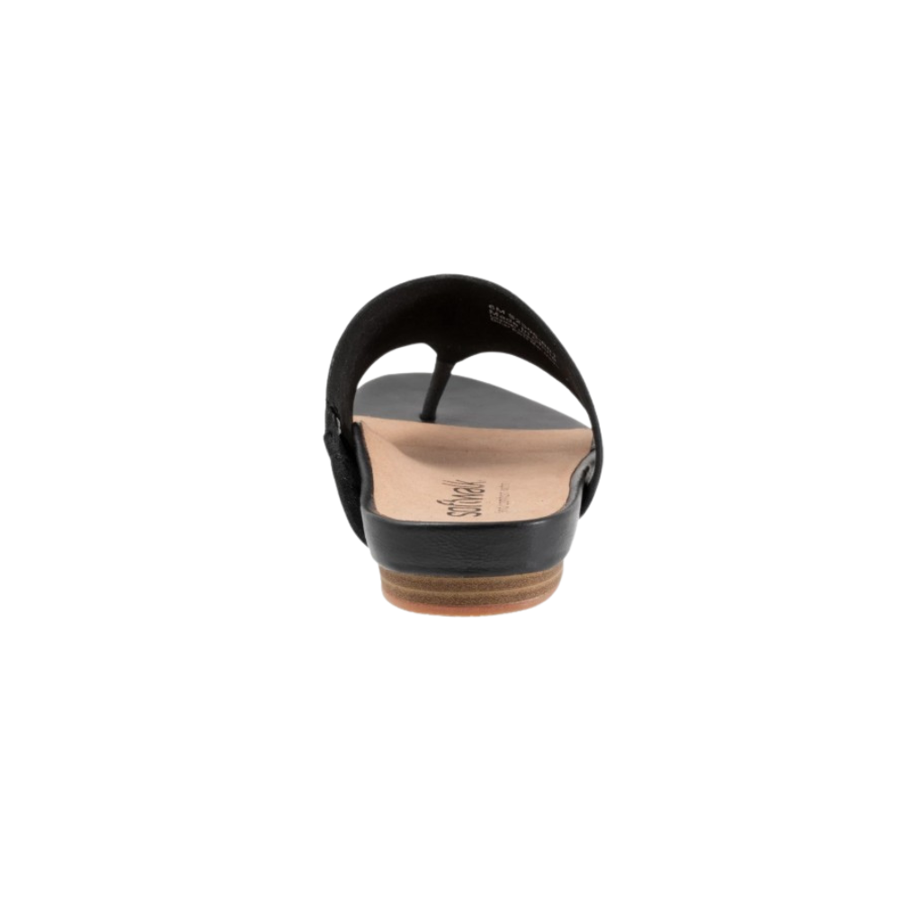 SoftWalk Chandler Women's Asymmetric Leather Thong Sandal - Black