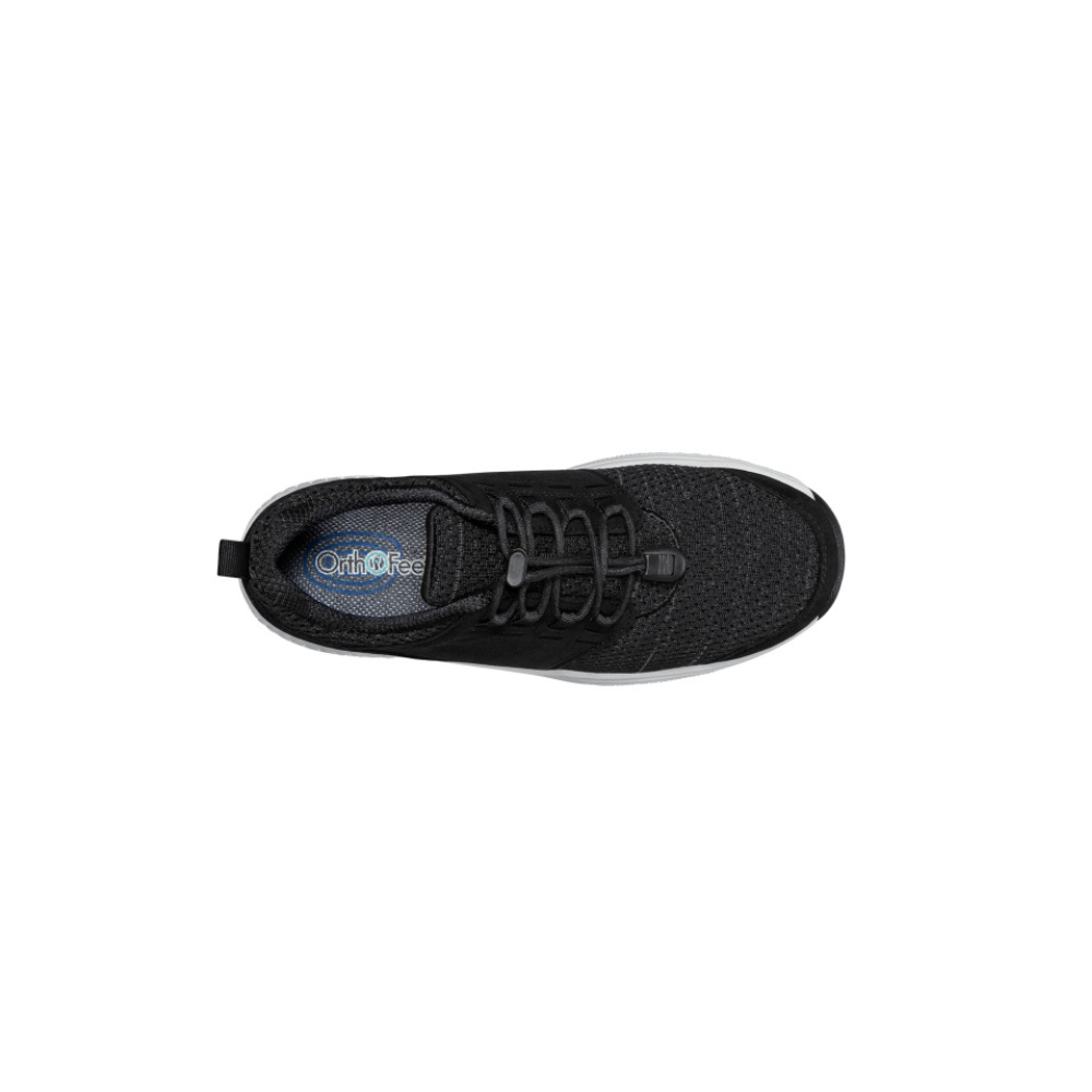 OrthoFeet Women's Francis No-Tie Sneaker - Black