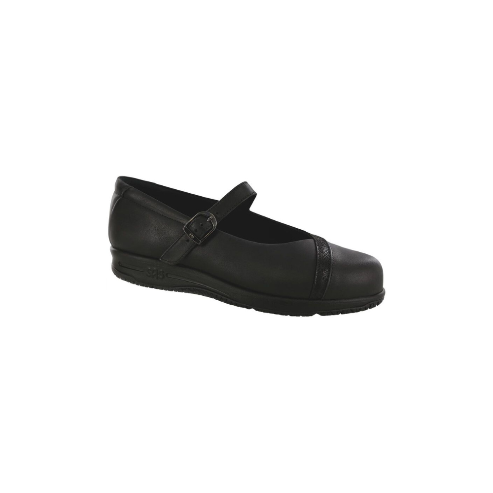 SAS Women's Clare - Comfort Walking Sneaker - Black / Black Web