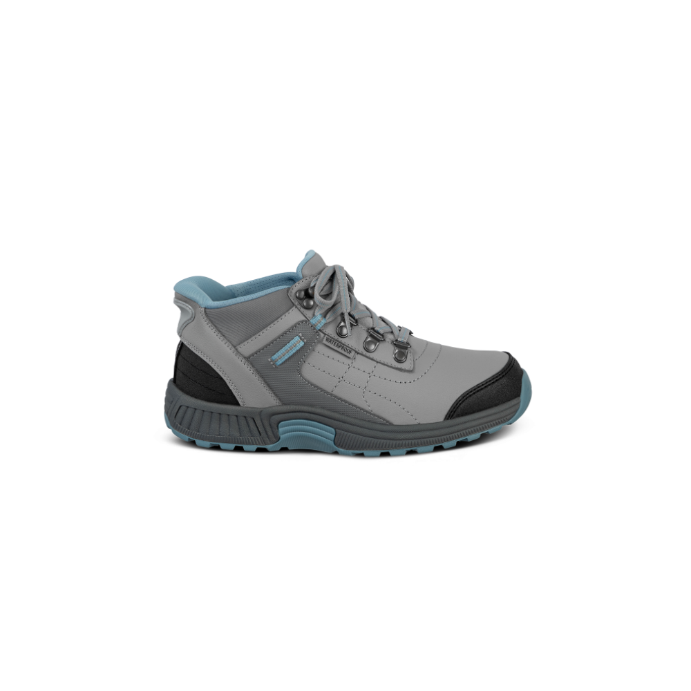 OrthoFeet Women's Carmel Hands-Free Waterproof Hiking Boot - Gray