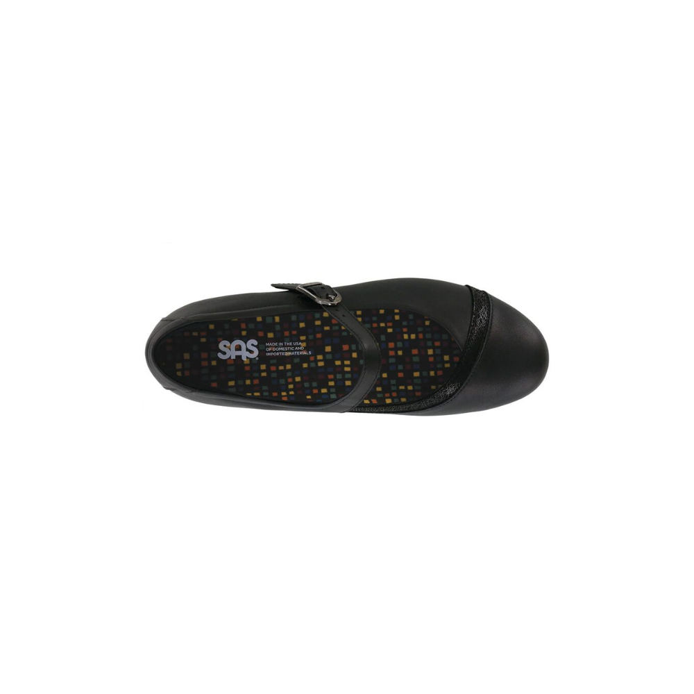 SAS Women's Clare - Comfort Walking Sneaker - Black / Black Web