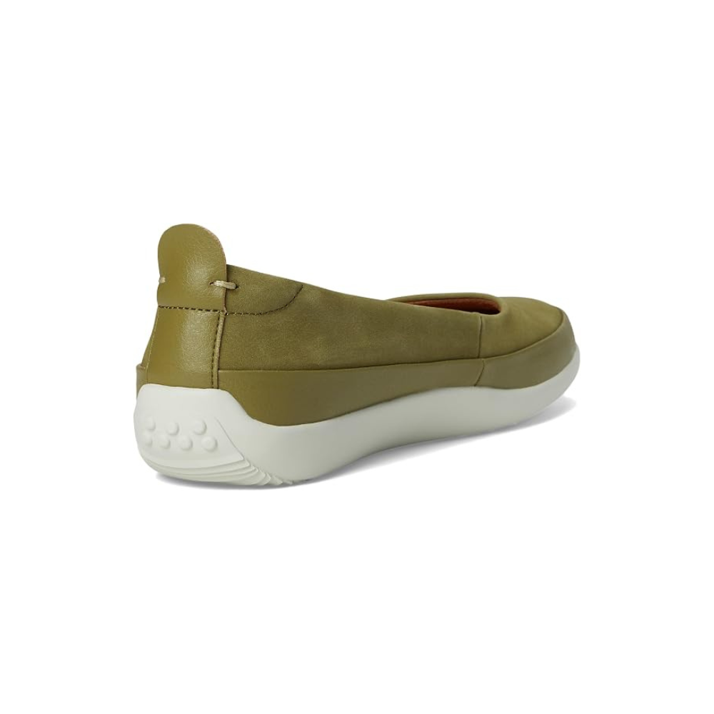 SoftWalk Disa Women's Leather Slip-On Flat - Olive Nubuck