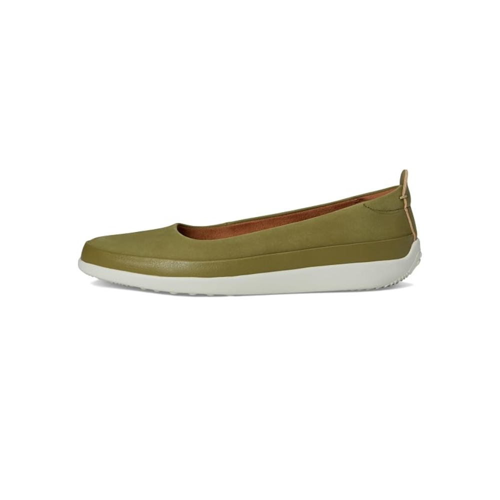 SoftWalk Disa Women's Leather Slip-On Flat - Olive Nubuck