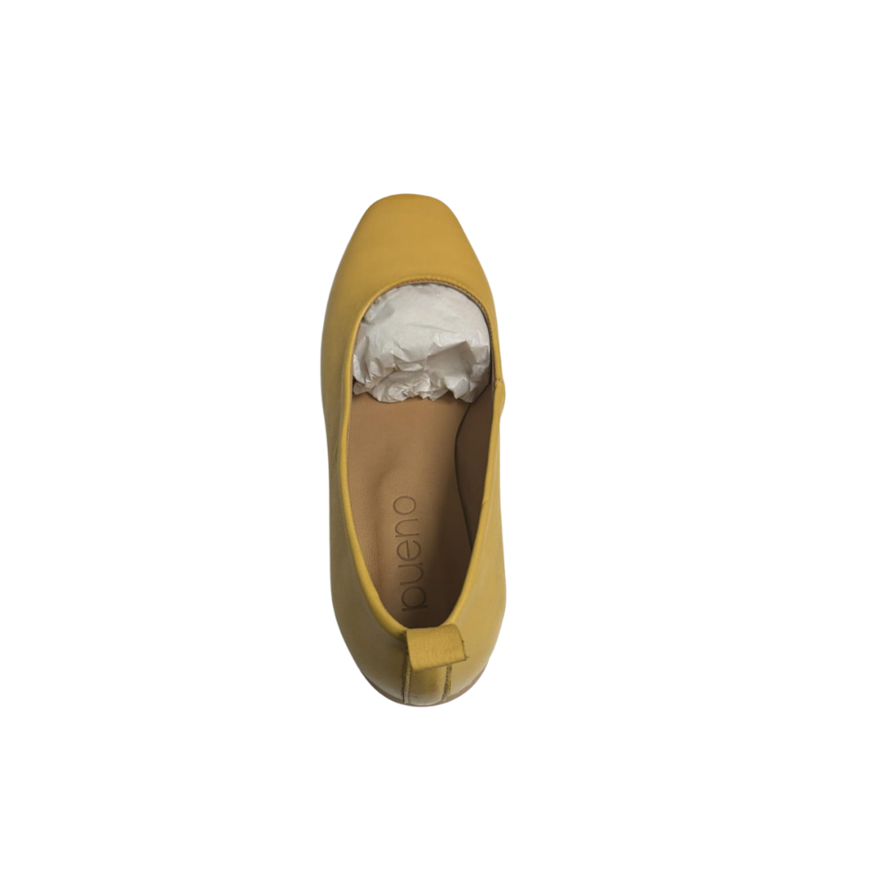 Bueno Women's Elizabeth Leather Square-Toe Ballet Flats - Mustard