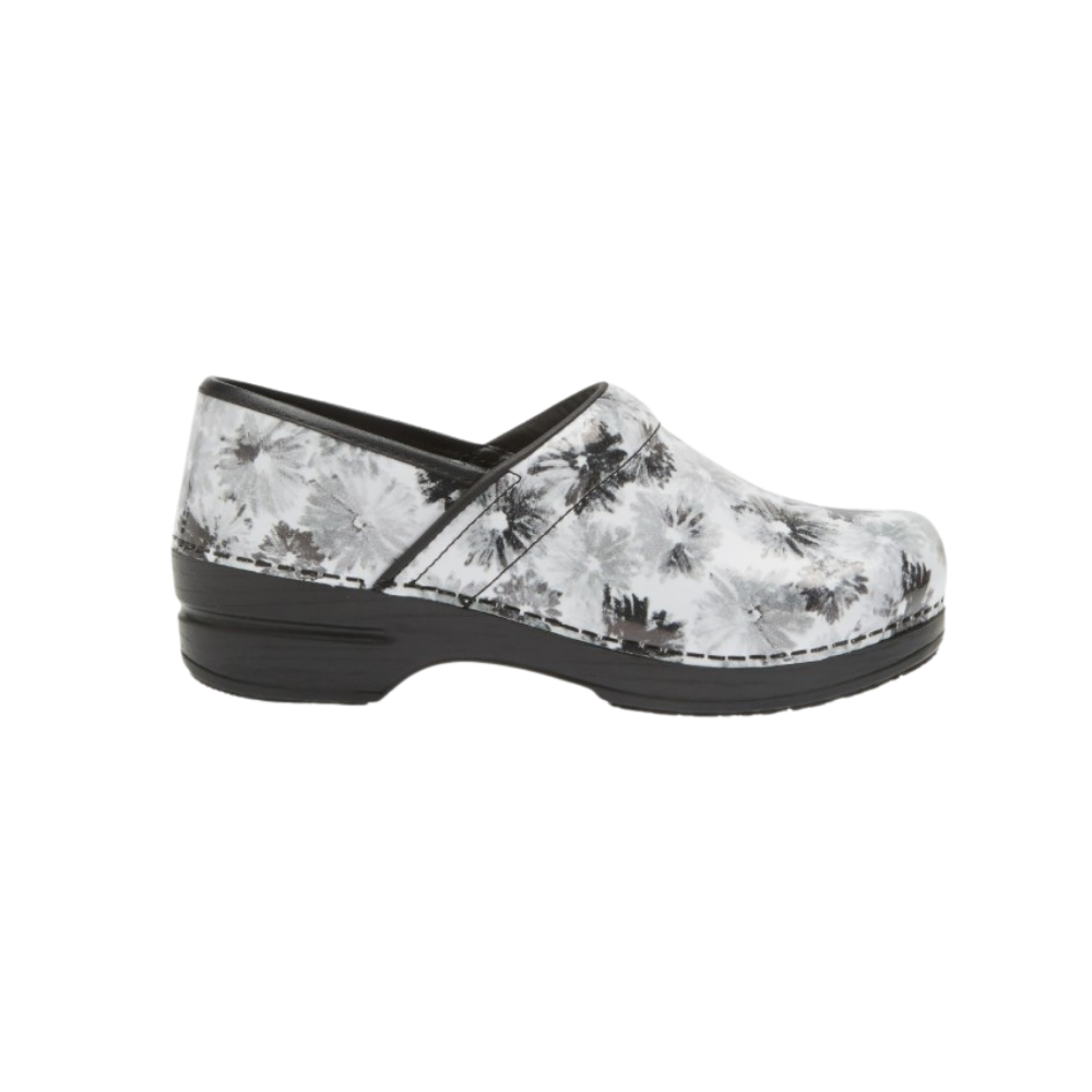 Sanita Inkwell Printed Patent Women’s Clogs – Black