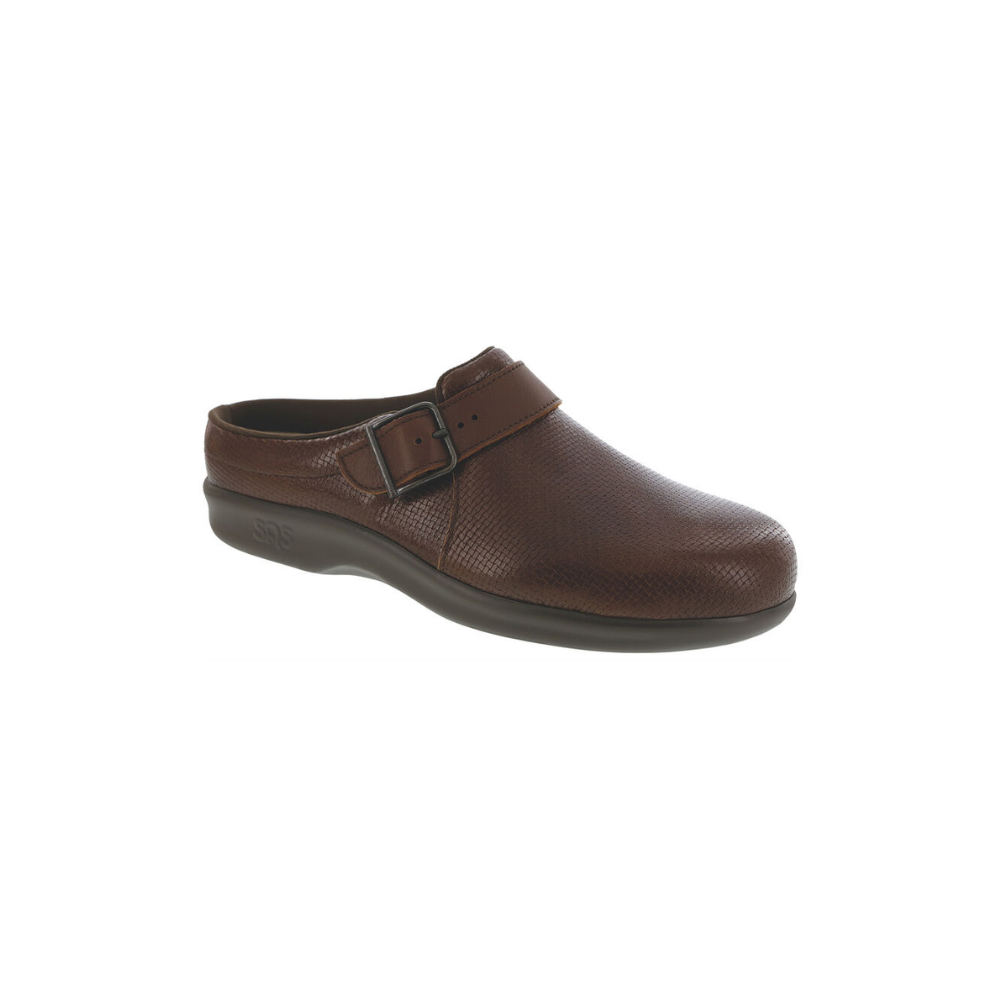 SAS Women's Clog - Comfort Leather Clog - Woven Brown