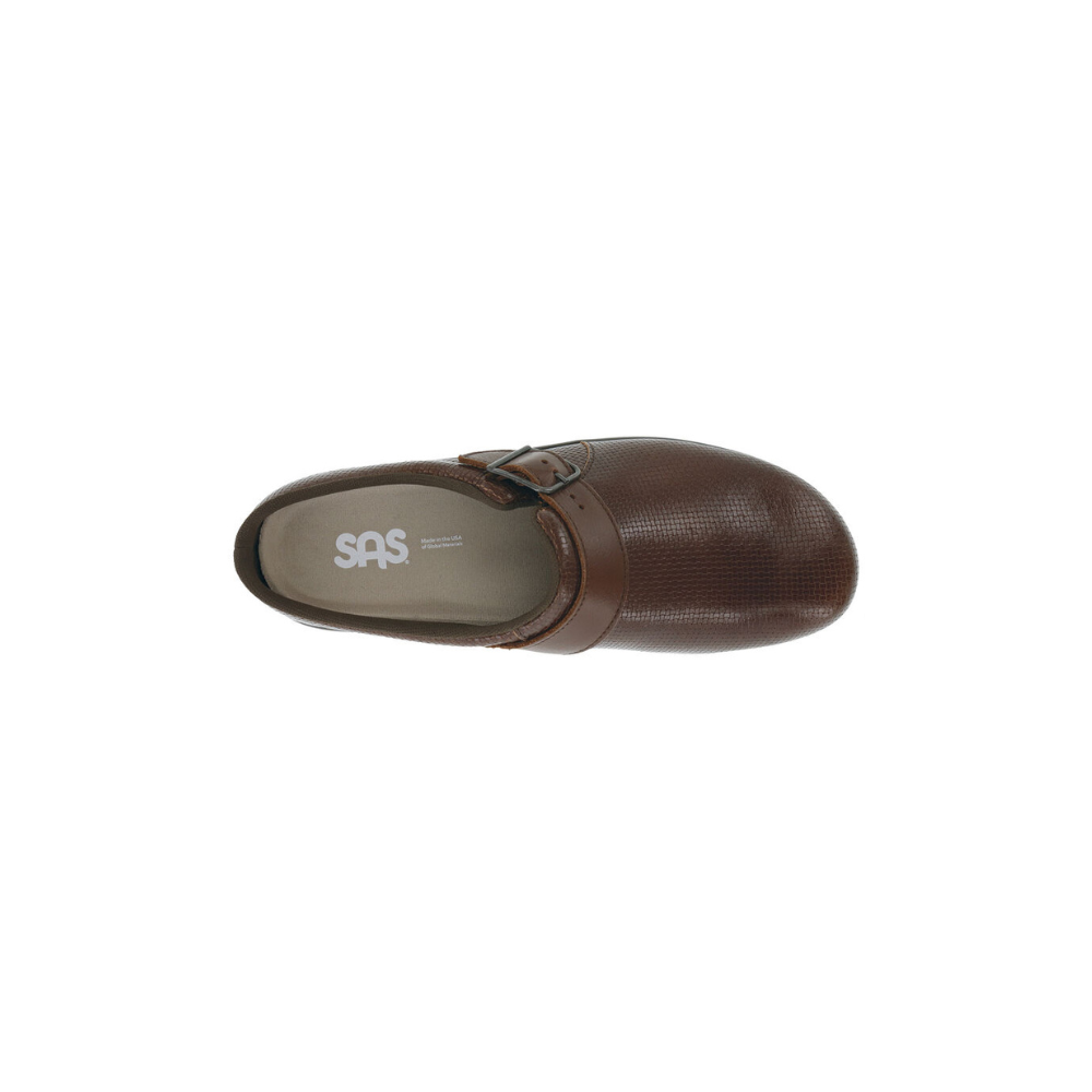SAS Women's Clog - Comfort Leather Clog - Woven Brown
