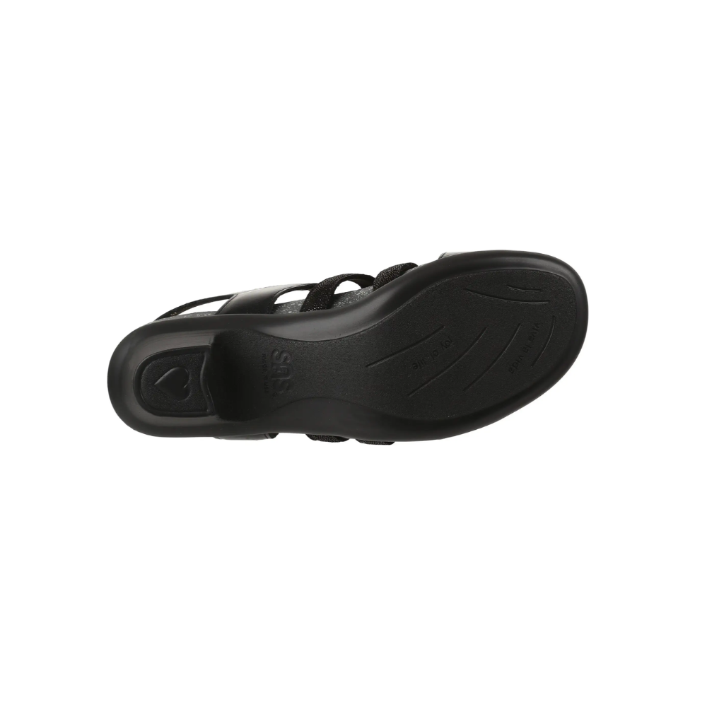 SAS Women's Allegro Heel Strap Leather Sandal - Black