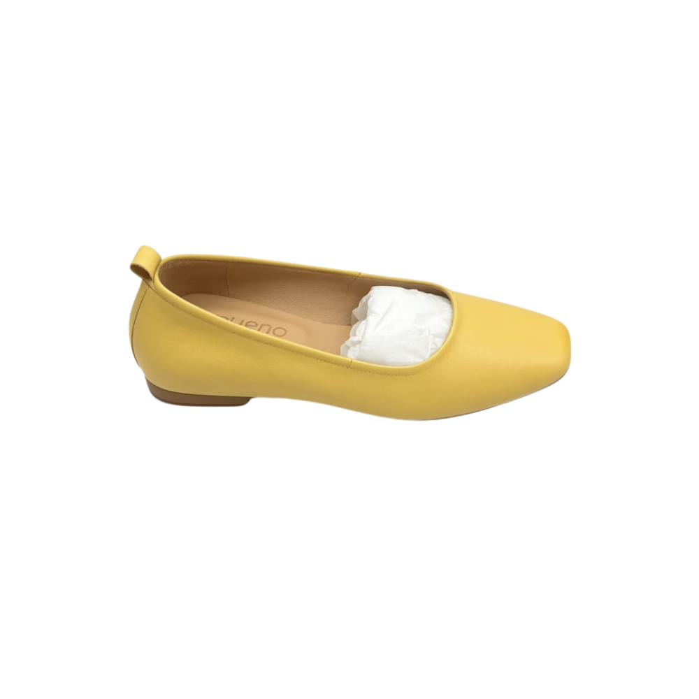Bueno Women's Elizabeth Leather Square-Toe Ballet Flats - Mustard