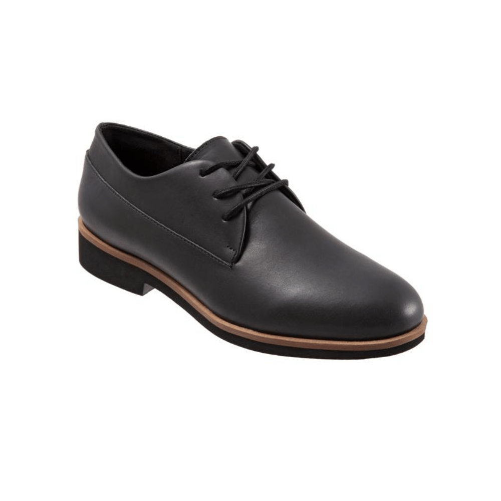 SoftWalk Whitby Women's Leather Oxford Flat - Black