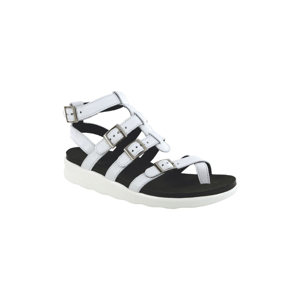 SAS Women's Aria Gladiator Leather Sandal - Chalk