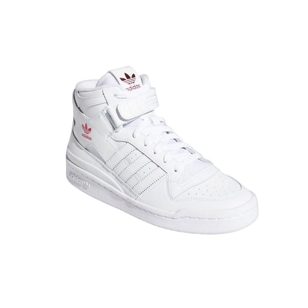 Adidas Originals Women's Forum Mid Sneakers - Cloud White / Shock Pink