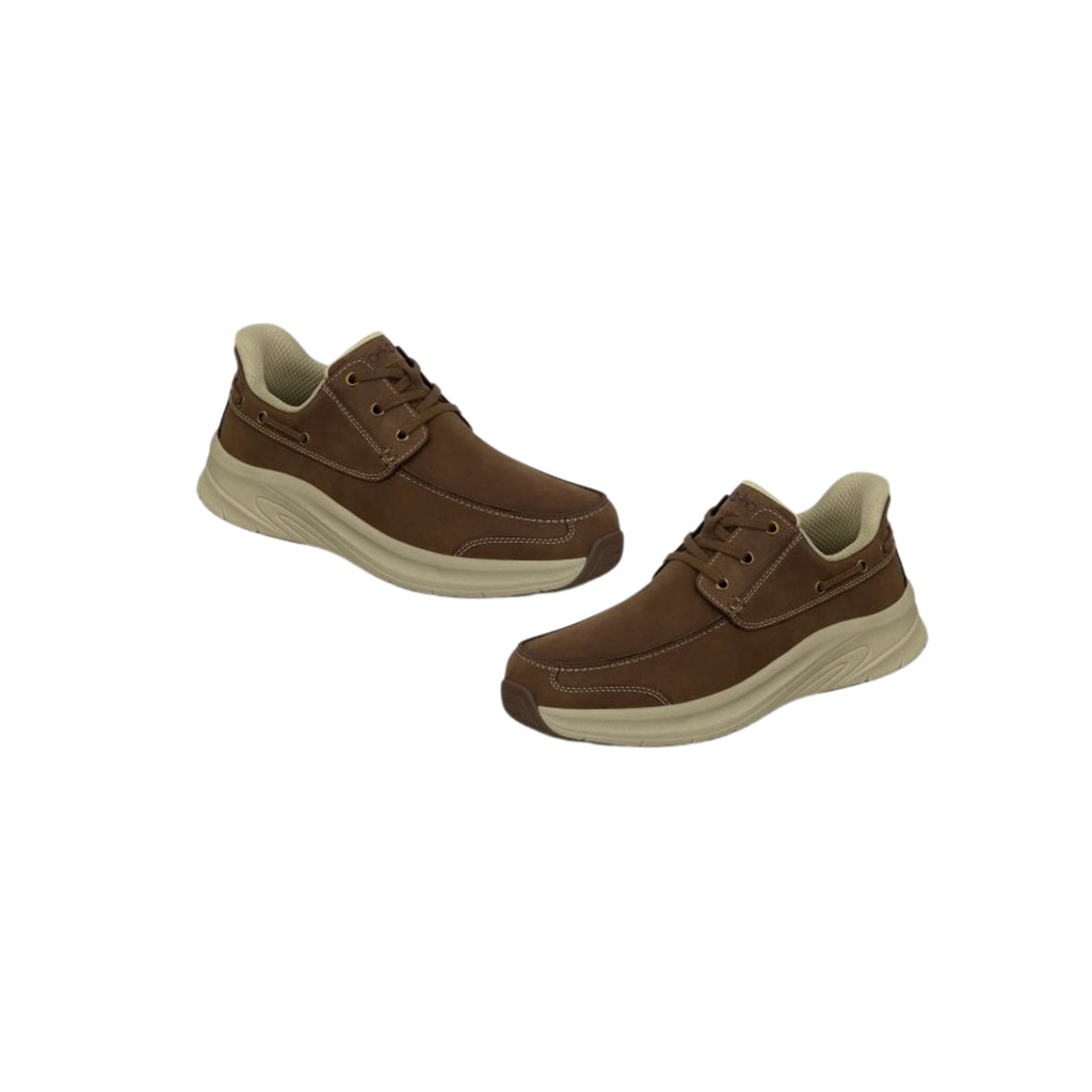 Orthofeet Men's Commander - Hands-Free Boat Shoe - Brown