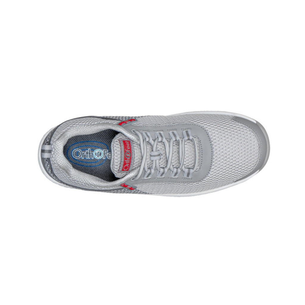 Orthofeet Men’s Edgewater Stretch Knit Orthopedic Walking Shoes – Gray