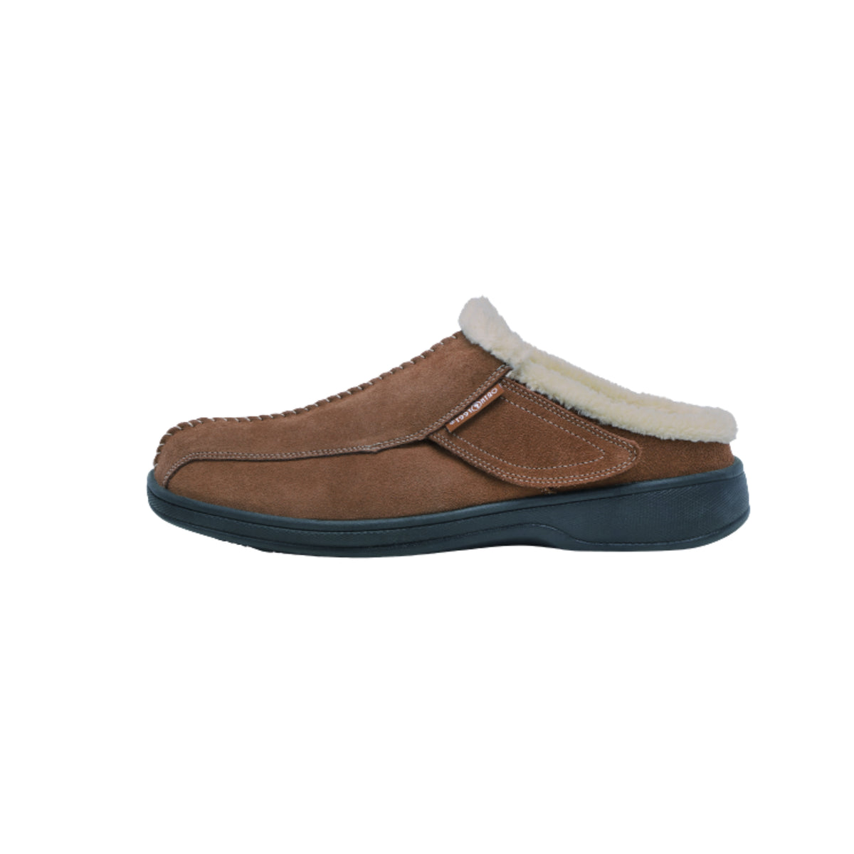 Orthofeet Men’s Asheville Orthopedic Leather Slippers – Brown