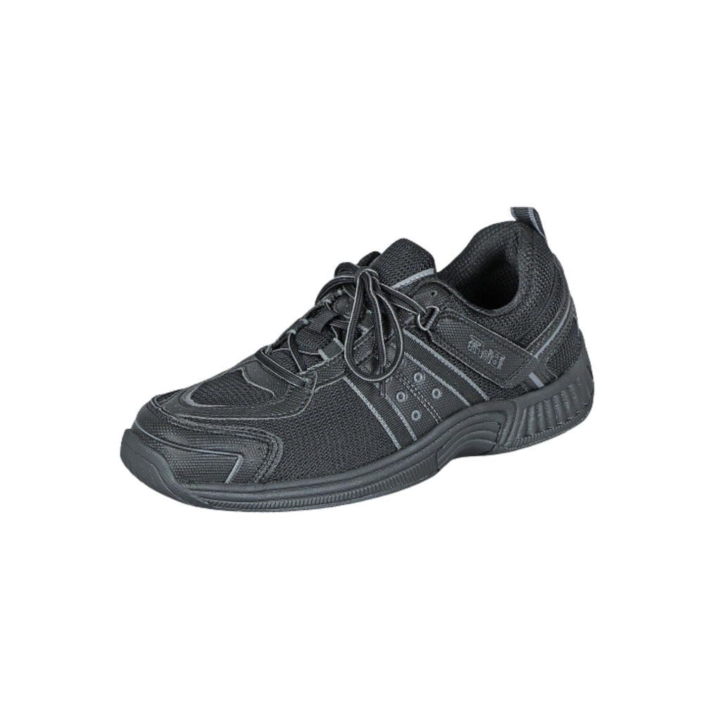 Orthofeet  Men's Monterey Bay Tie-Less Walking Shoes – Black
