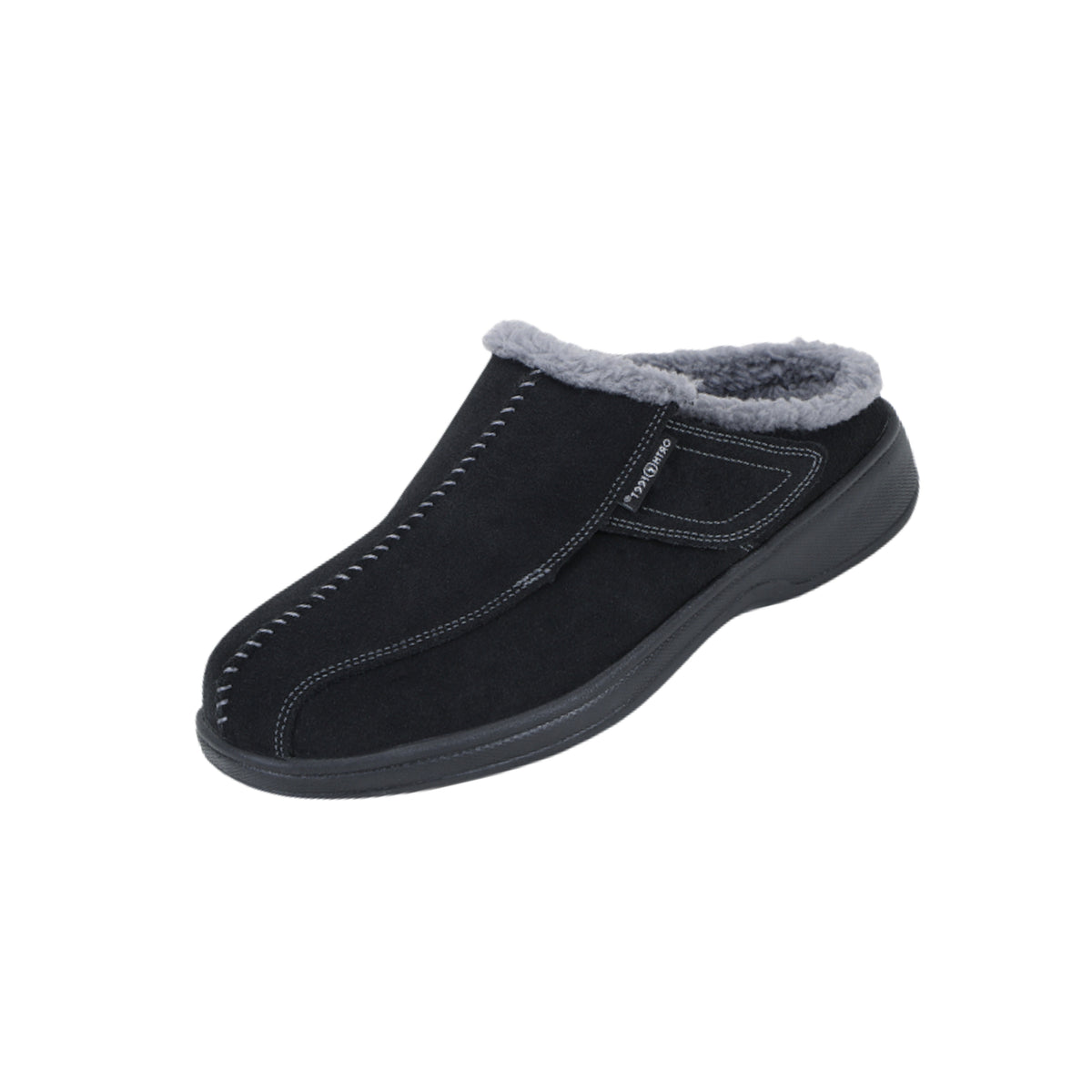 Orthofeet Men’s Asheville Custom Orthotic Compatible Slippers – Black