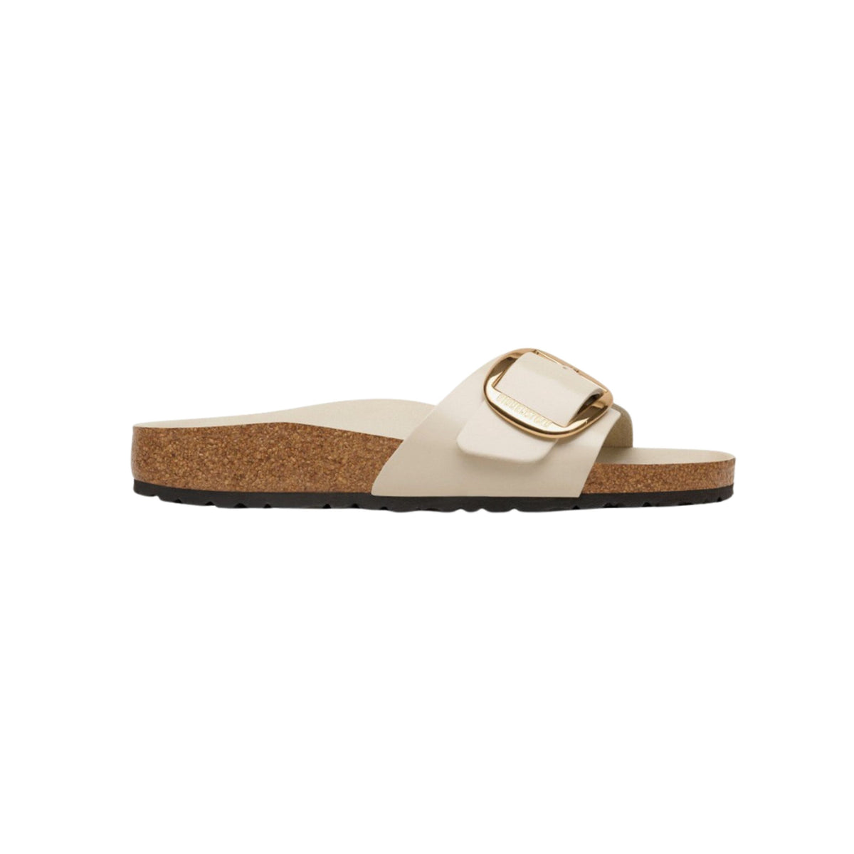 Birkenstock Madrid Big Buckle | Oyster Hex Patent Natural Leather (Narrow Fit)