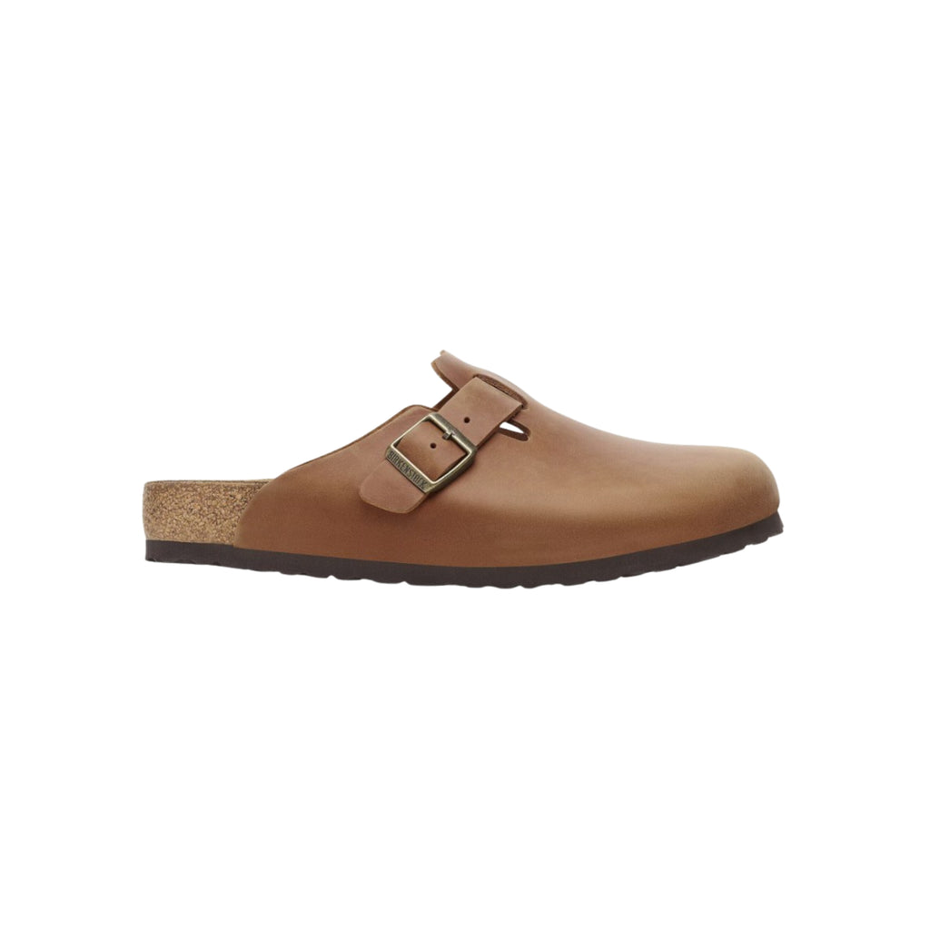 Birkenstock Boston BS Oiled Leather Clog Sandals - Cognac