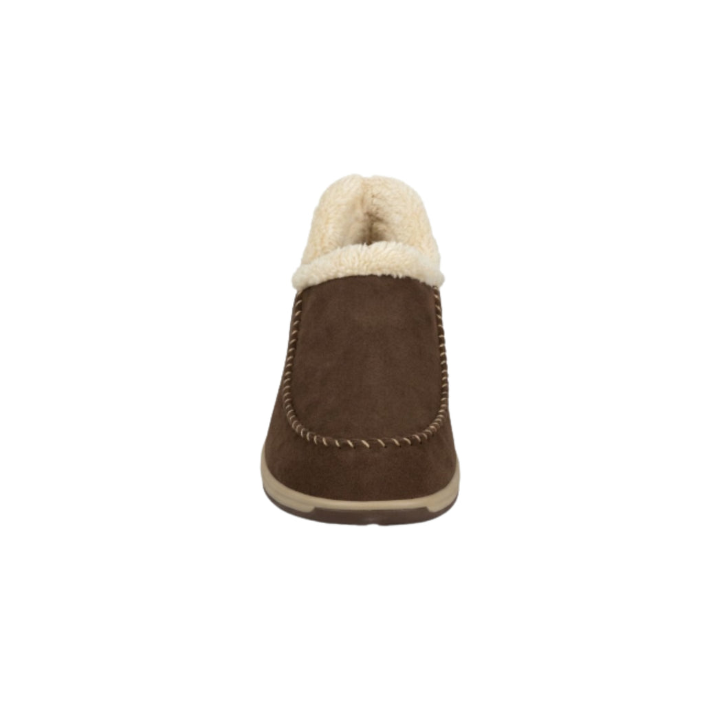 Orthofeet Women's Lorin Hands-Free Suede Orthopedic Slipper - Shoe - Brown