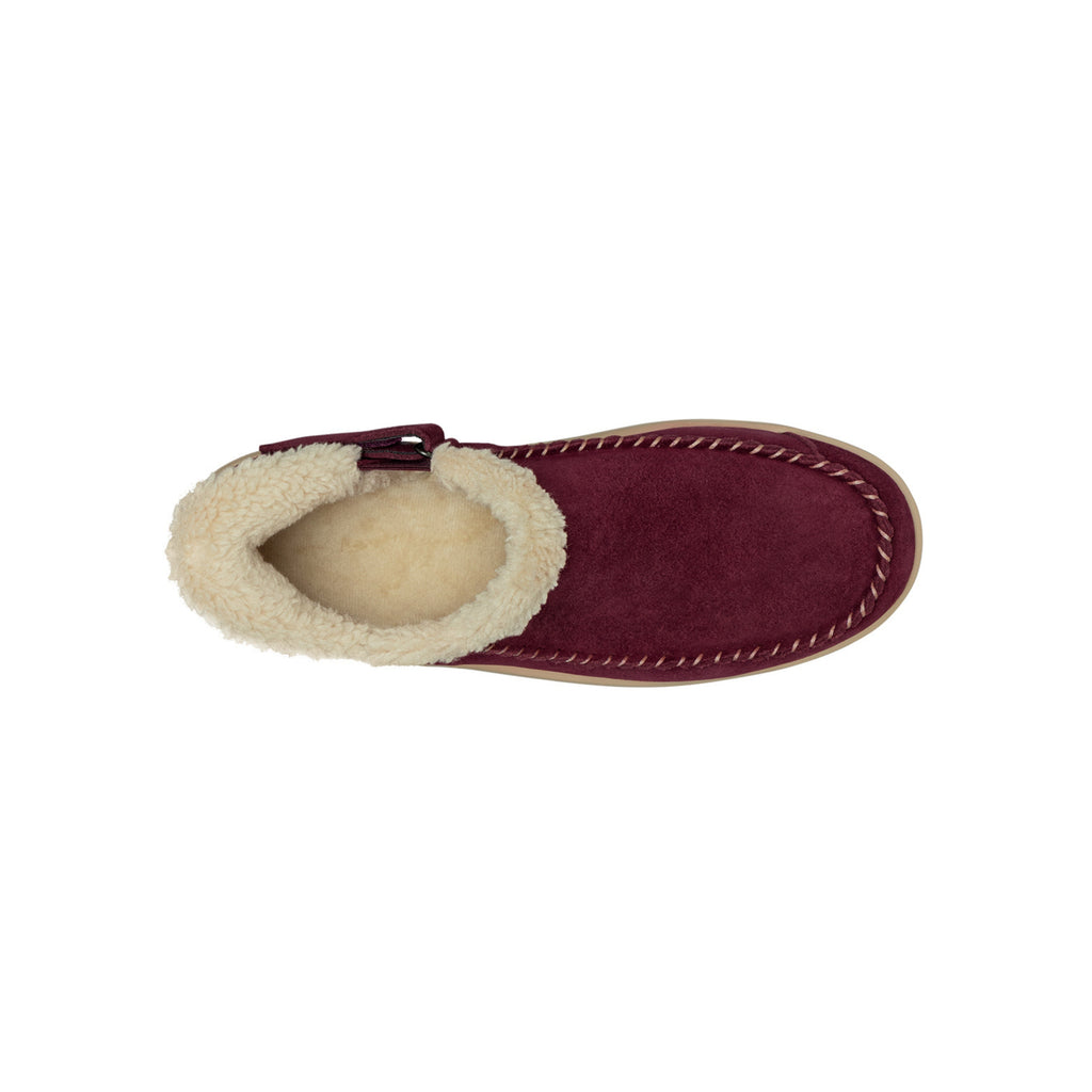 Orthofeet Women's Lorin Hands-Free Suede Orthopedic Slippers-Bordeaux