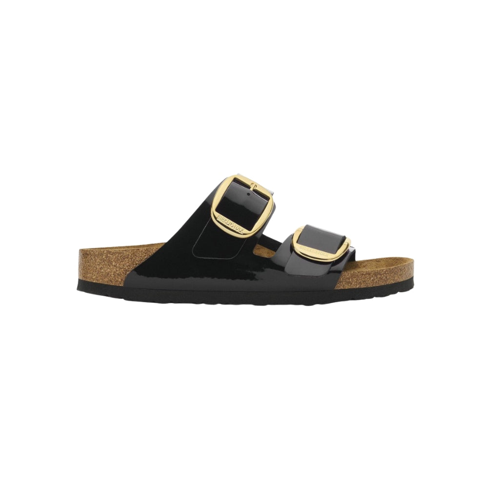 Birkenstock Arizona Big Buckle | Hex Black Patent Natural Leather (Narrow Fit)