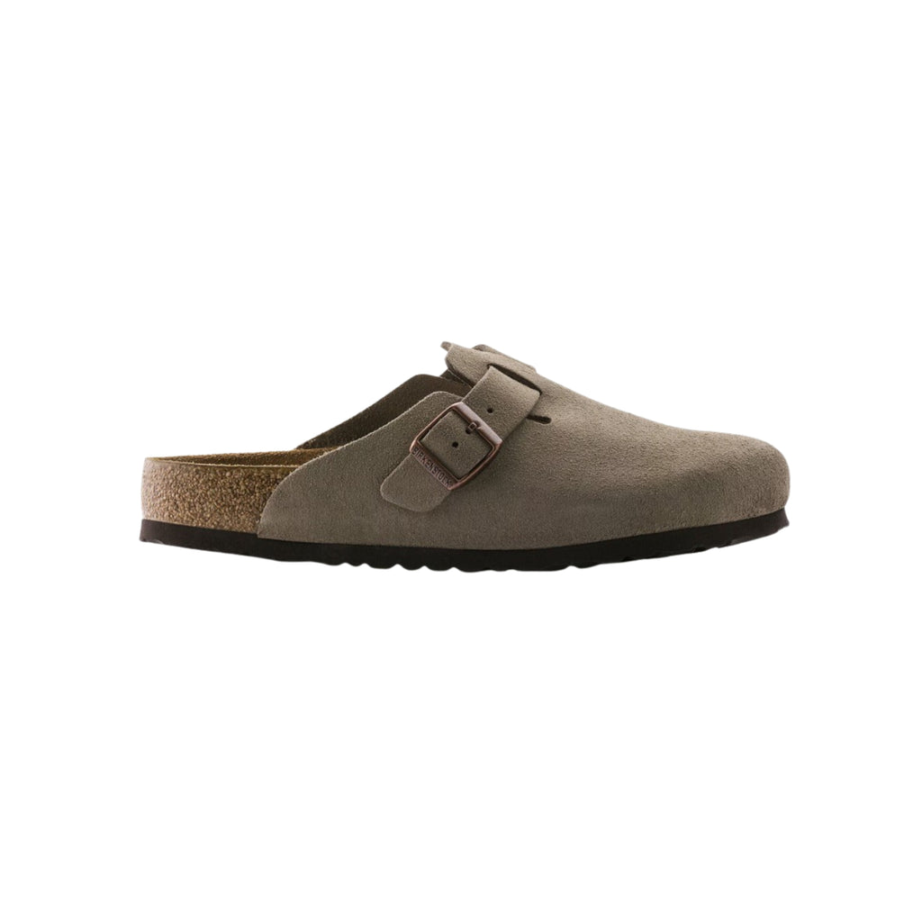Birkenstock Boston Soft footbed Suede Leather Unisex Clog Sandal - Taupe