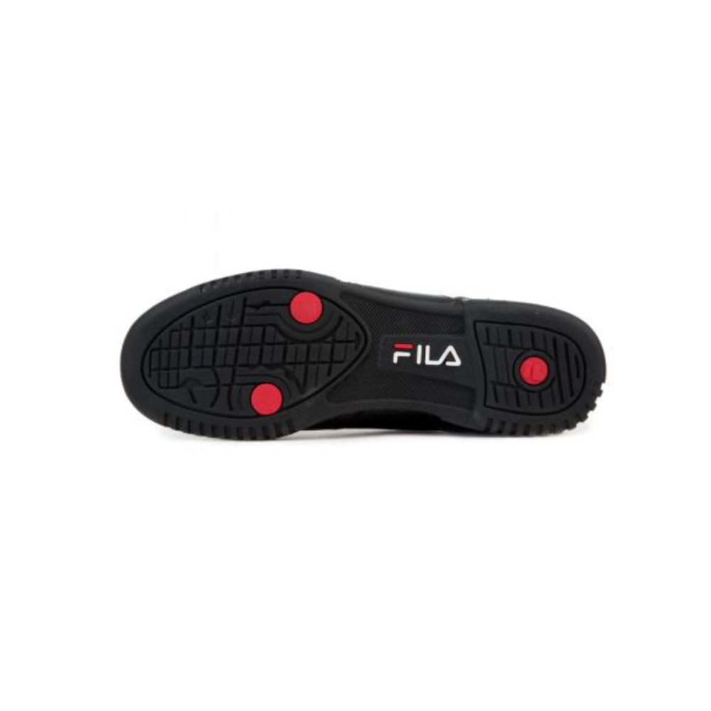 Fila Men's Original Fitness Leather Sneakers - Black/White/Fila Red