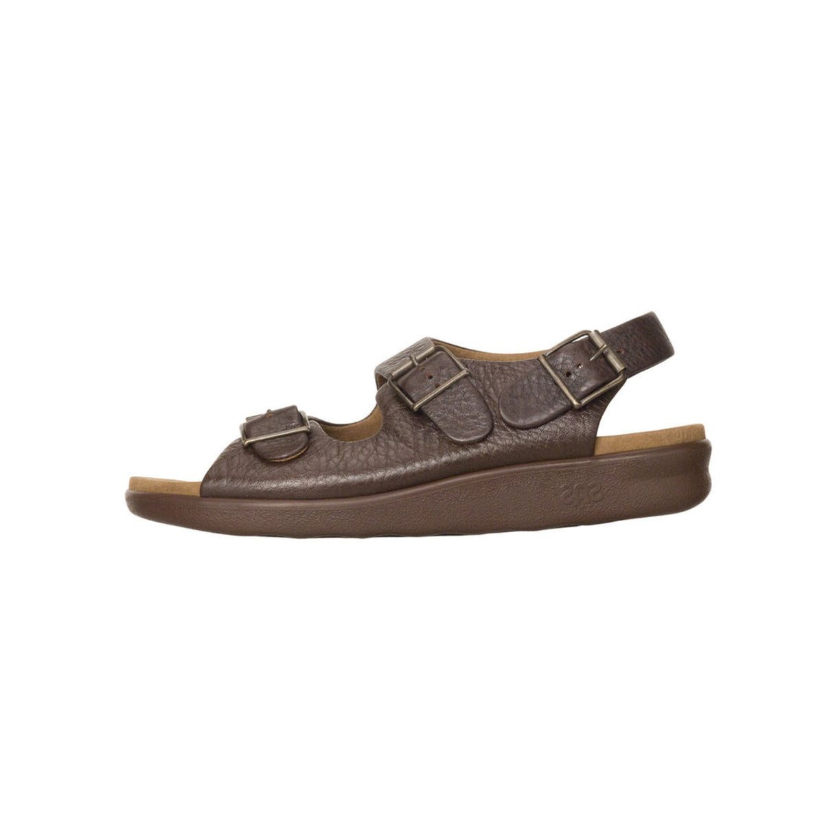 SAS Men's Bravo Triple-Strap Comfort Leather Sandal – Brown