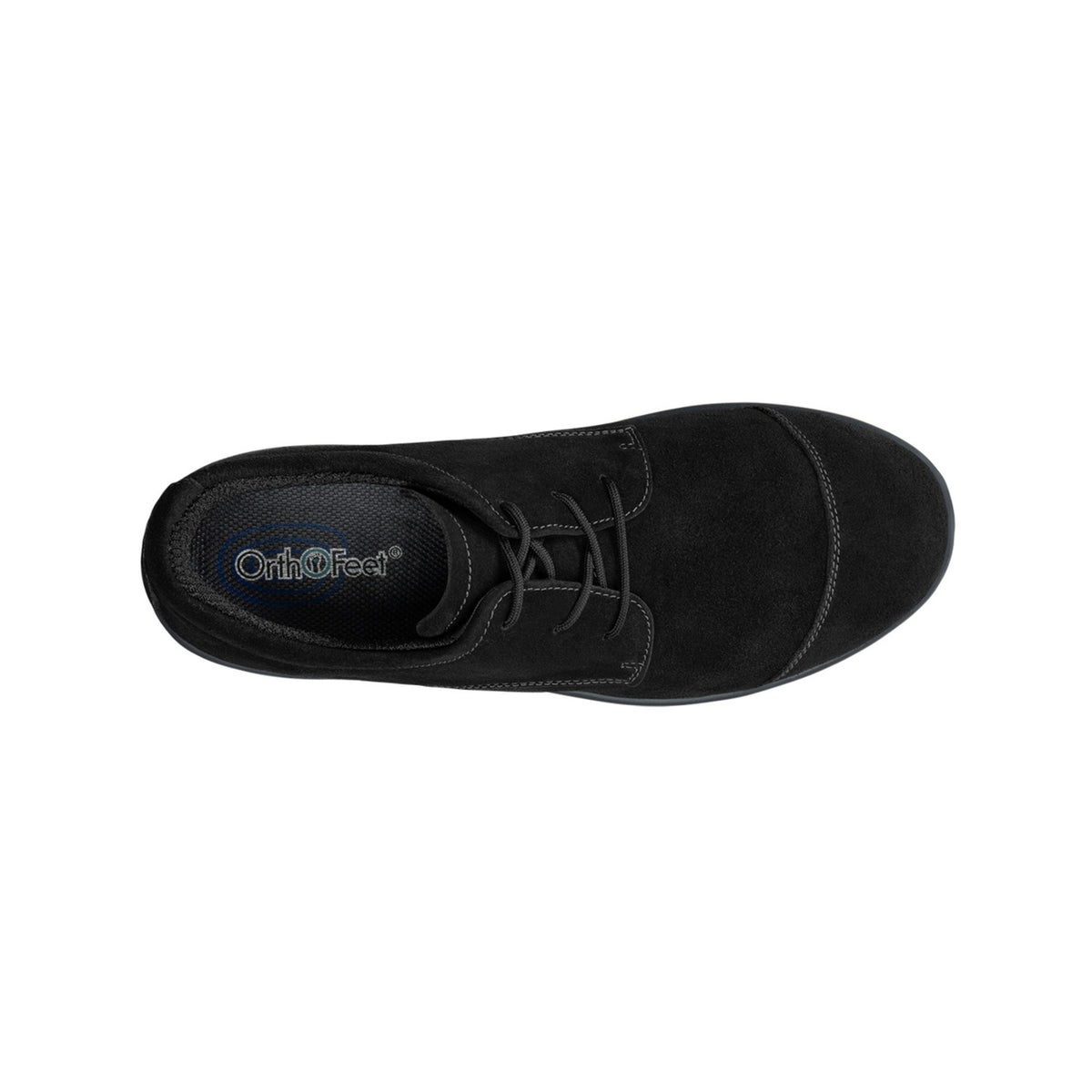 Orthofeet Women's Eleanor - Wedge Casual Oxford Shoe - Black