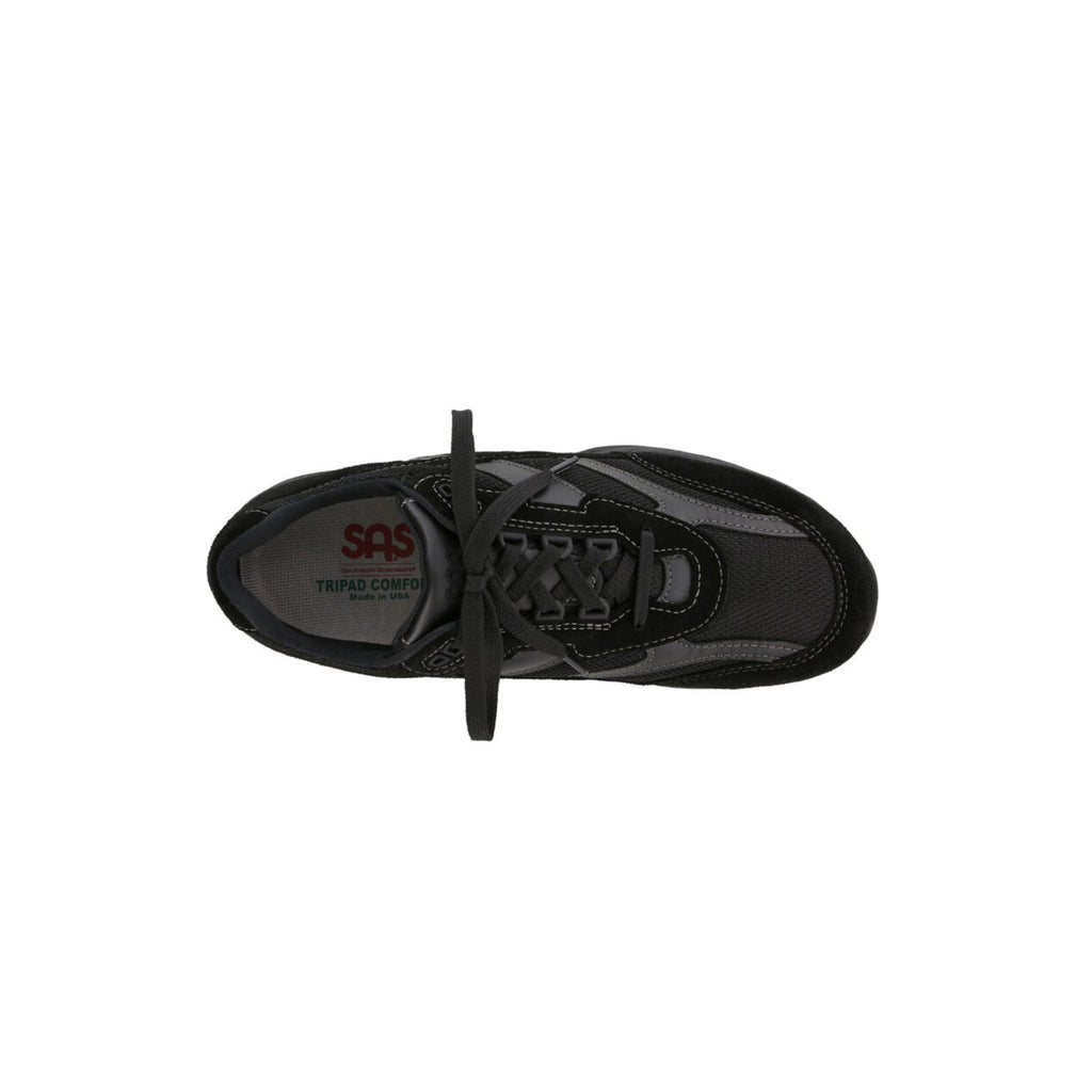 SAS Men's Journey Mesh Leather Active Walking Shoe – Black